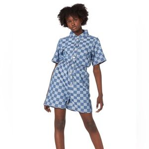 Gorman checkered denim romper, Australian size 8 (US 4)